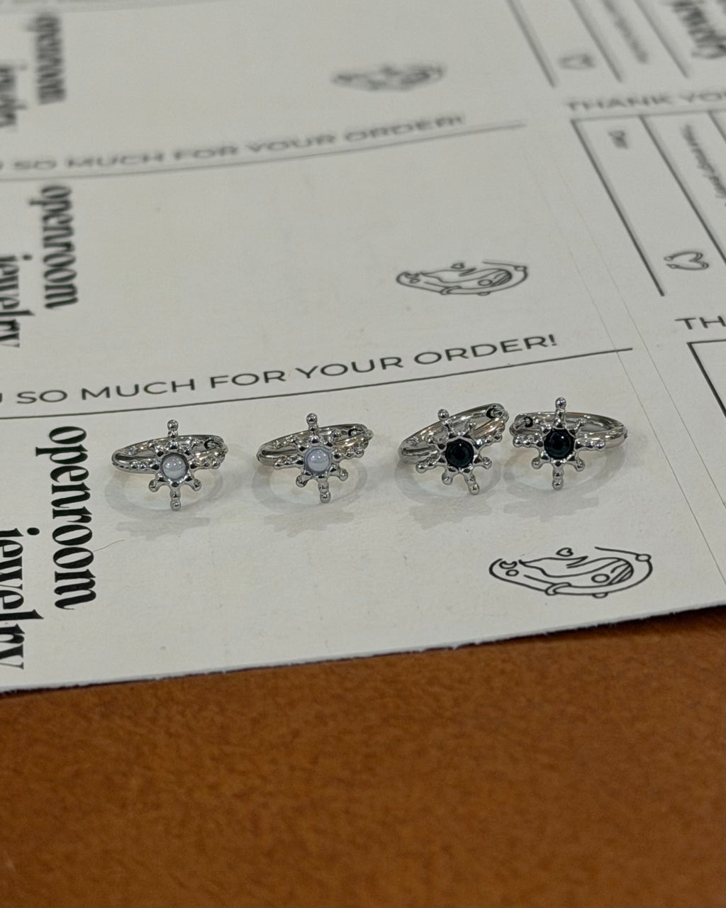 Starburst stainless steel earrings