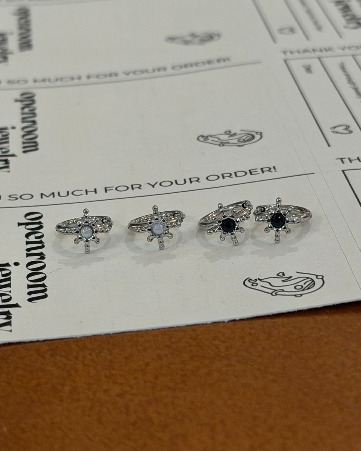 Starburst stainless steel earrings