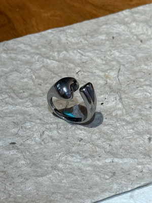 Heart front wrap stainless steel ring