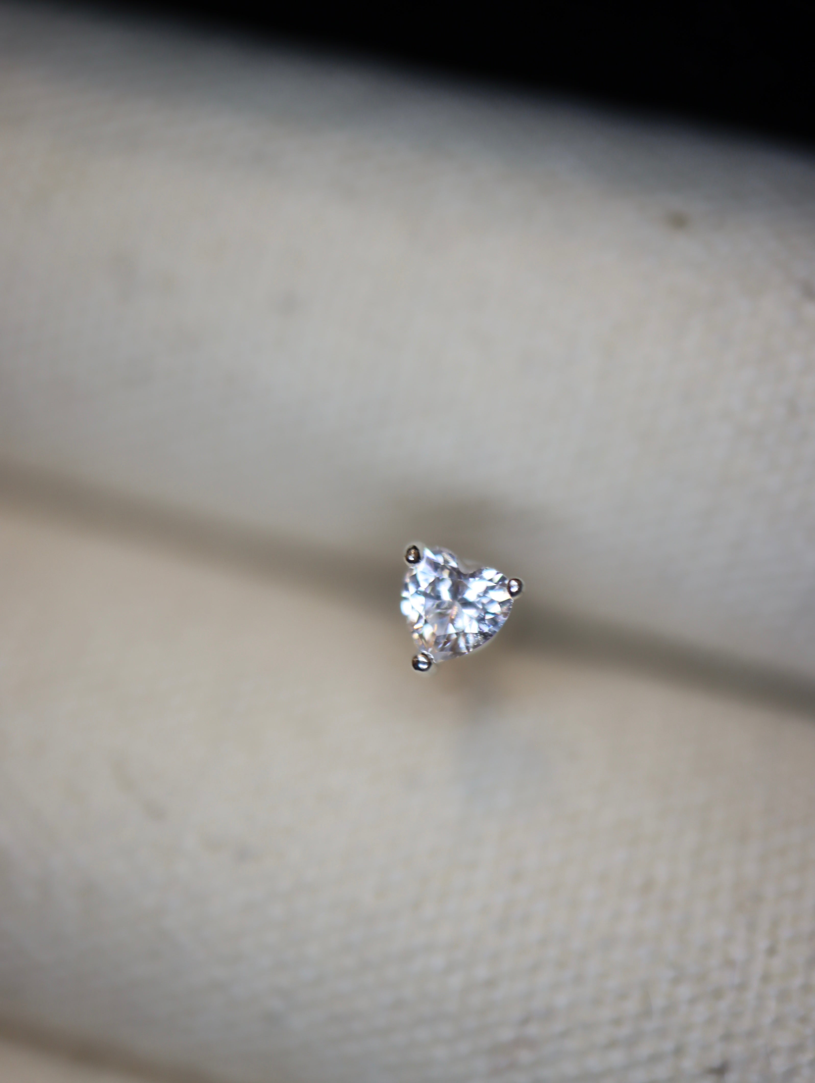 Mini heart cz 925 silver piercing (1pc)