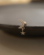 Crescent cz drop star stud piercing (1pc)