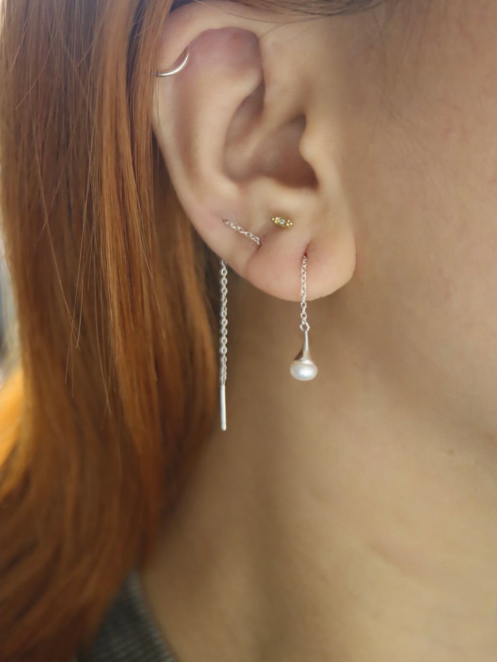 Long drop 925 silver earrings