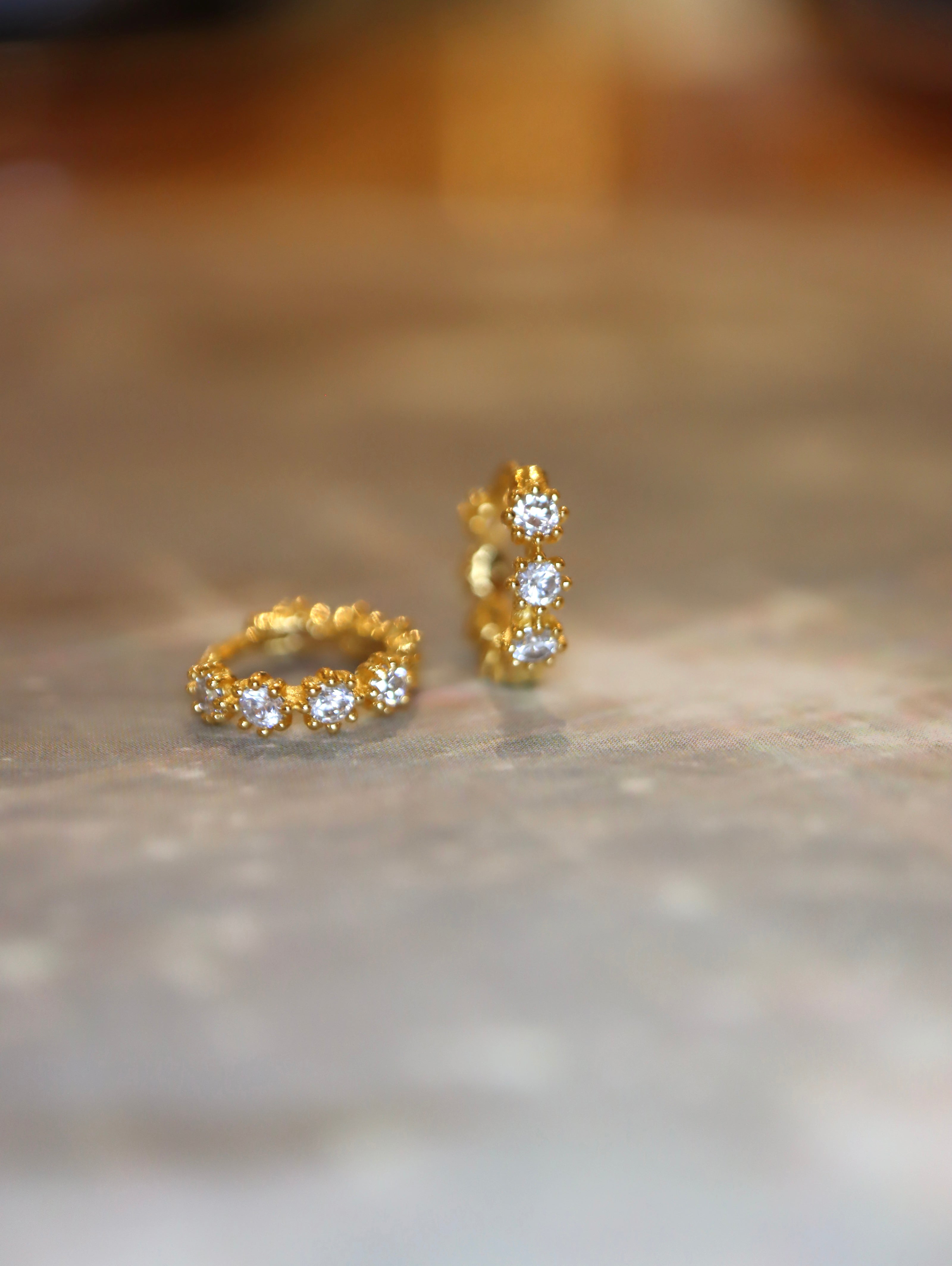 Septet CZ 925 Silver Hoop Earrings