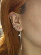 Long drop 925 silver earrings