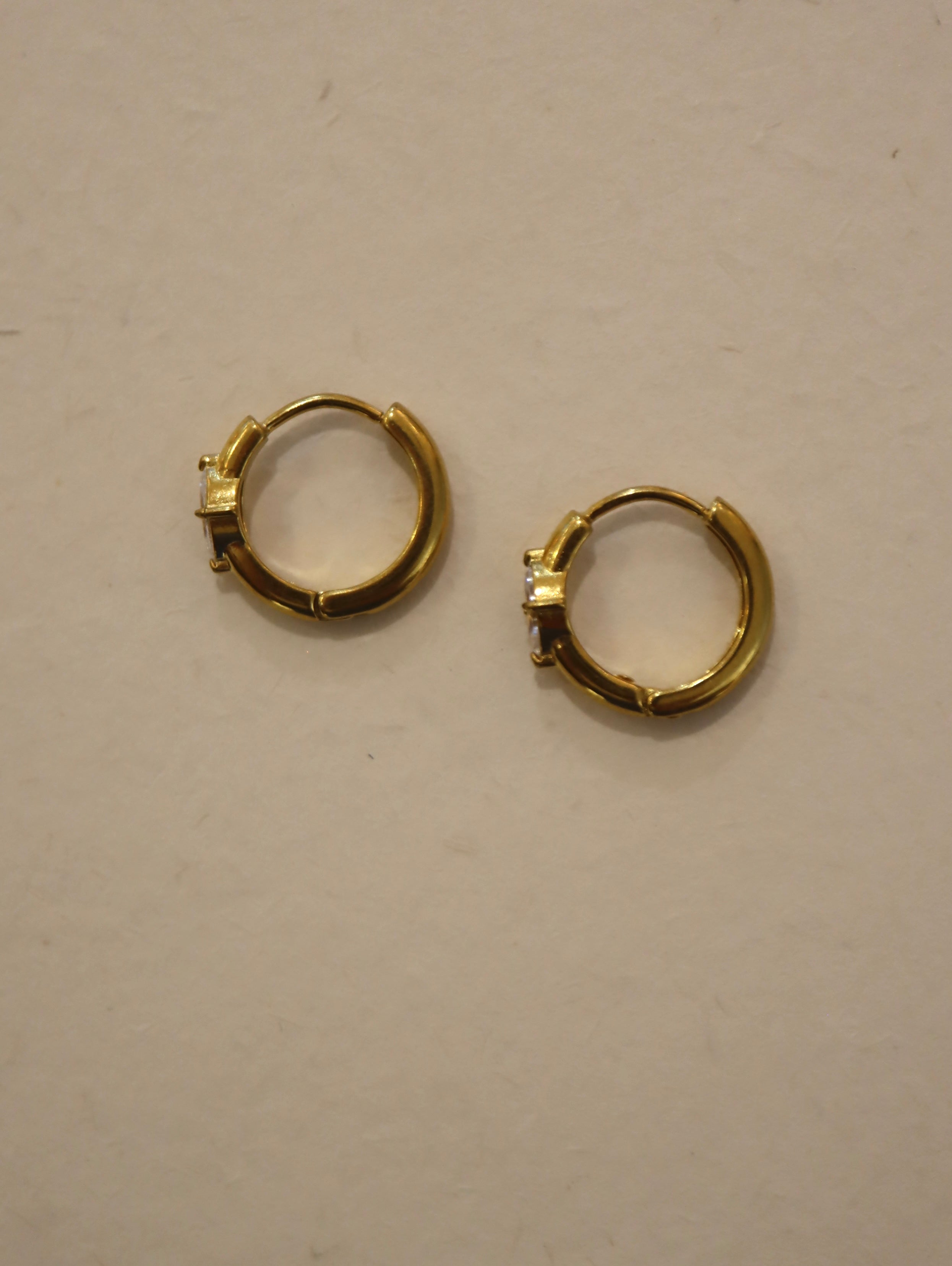 Marquise CZ hoop Stainless Steel Earrings