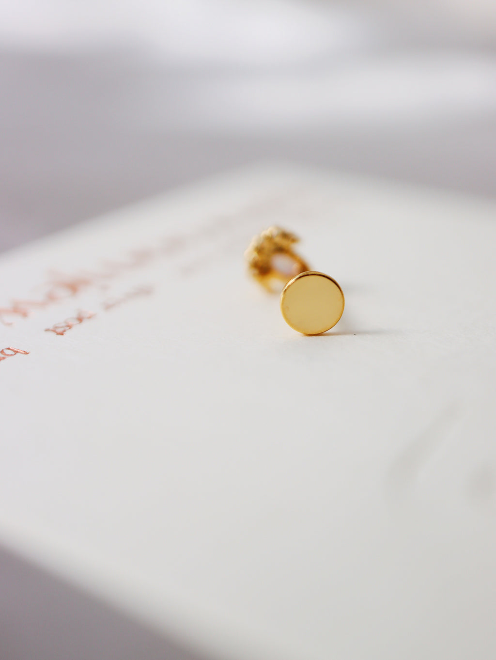 (Silver) Opal cz s925 flat back piercing