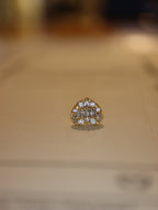 CZ Heart Cluster Stud 925 Silver Piercing (1pc)