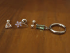Petal climber brass earrings