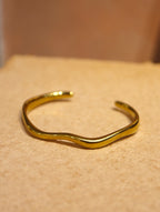 Wave Stainless Steel Open Bangle Cuff