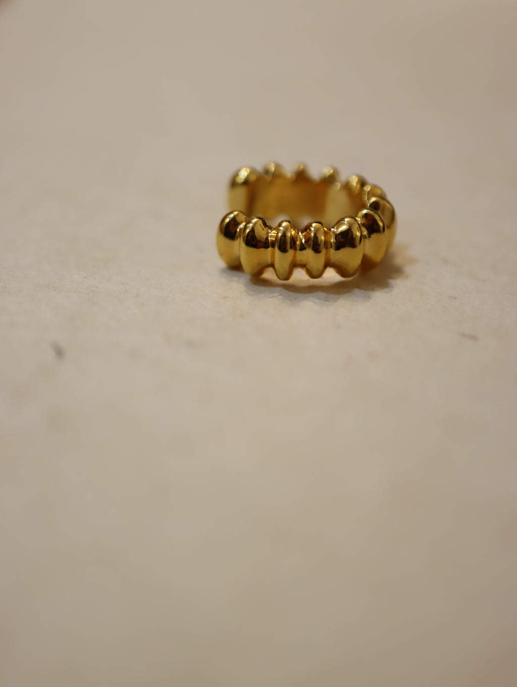 Golden Wave Bead Ear Cuff