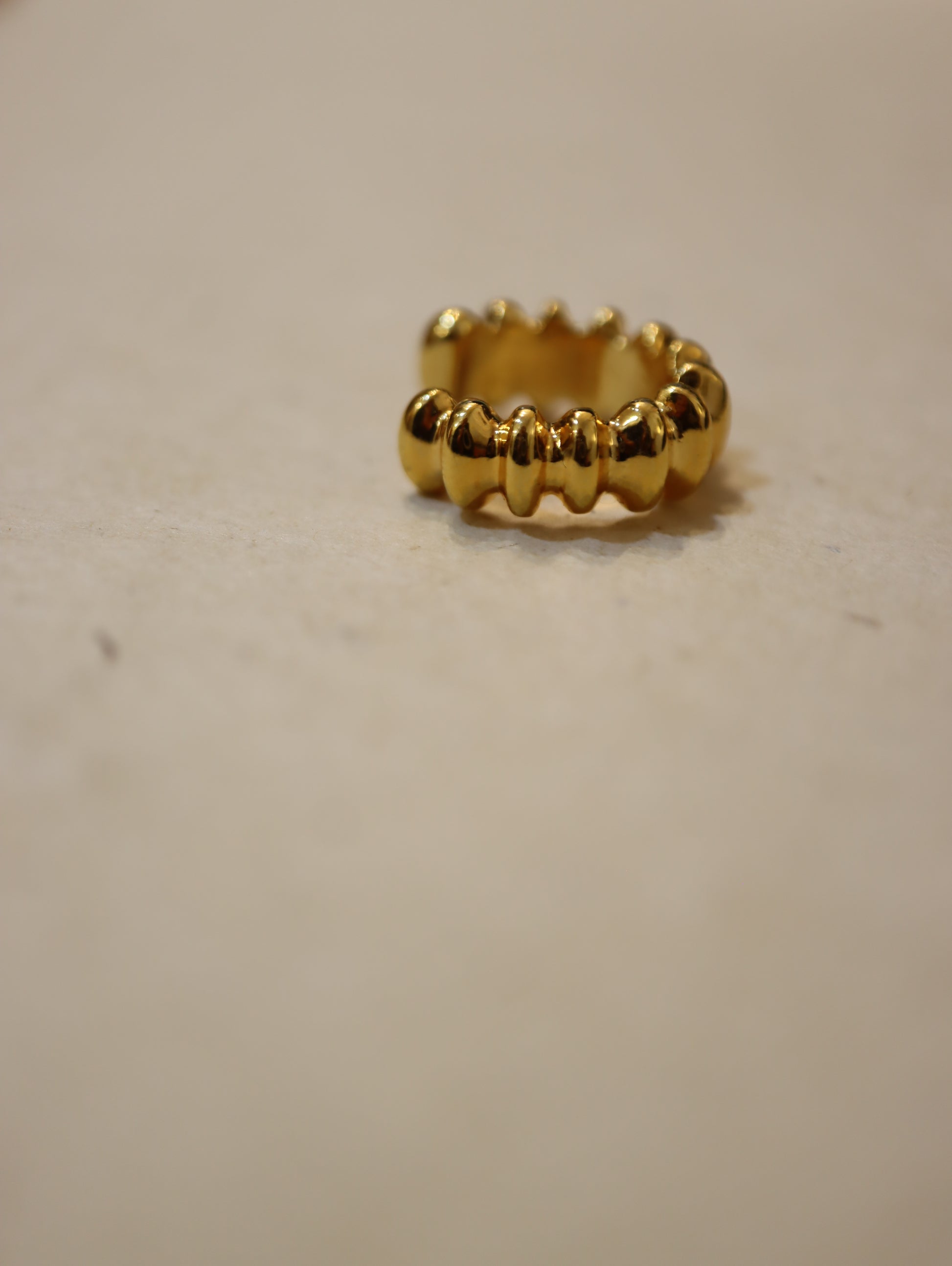 Golden Wave Bead Ear Cuff