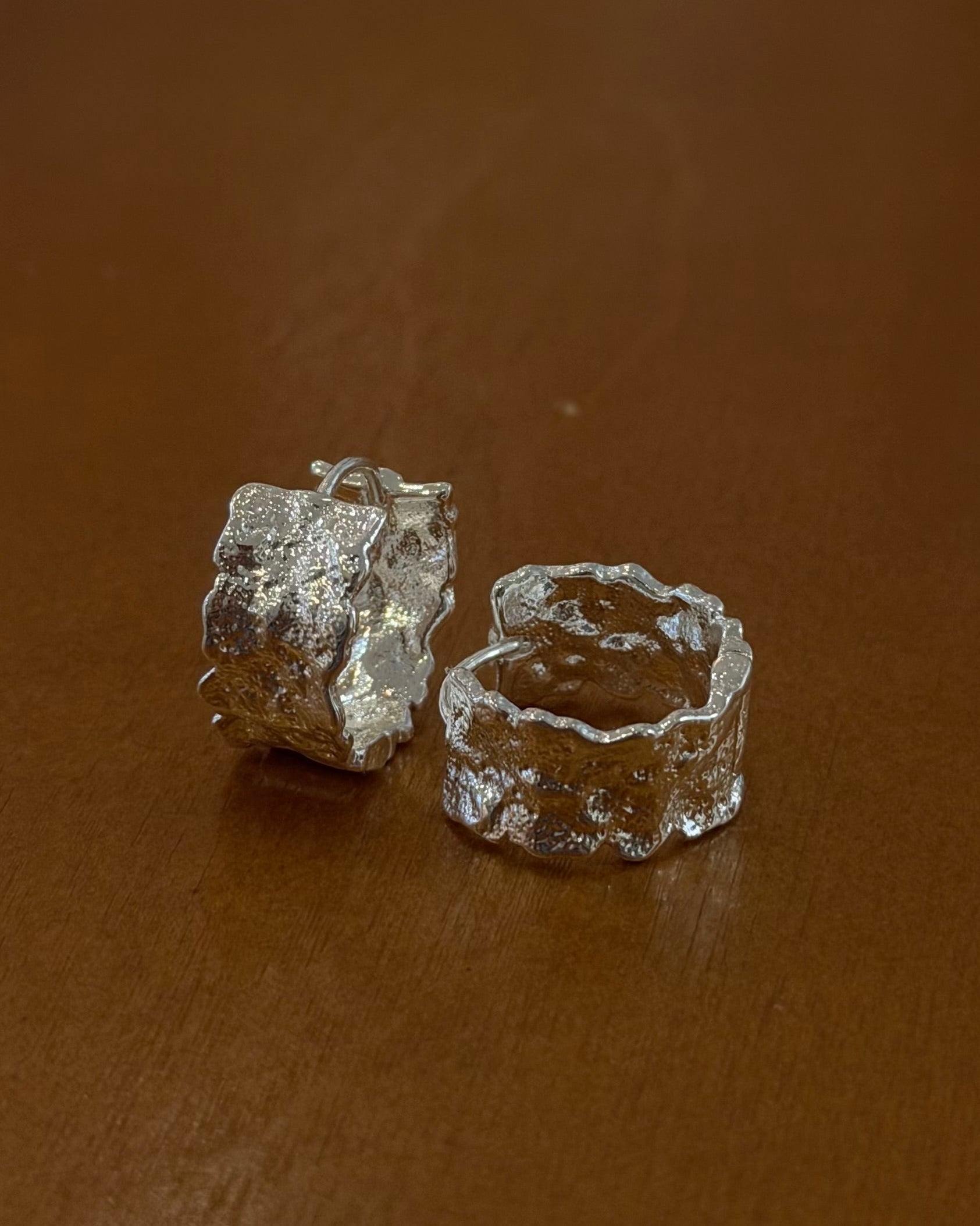 Crumpled Foil Hoop Earrings