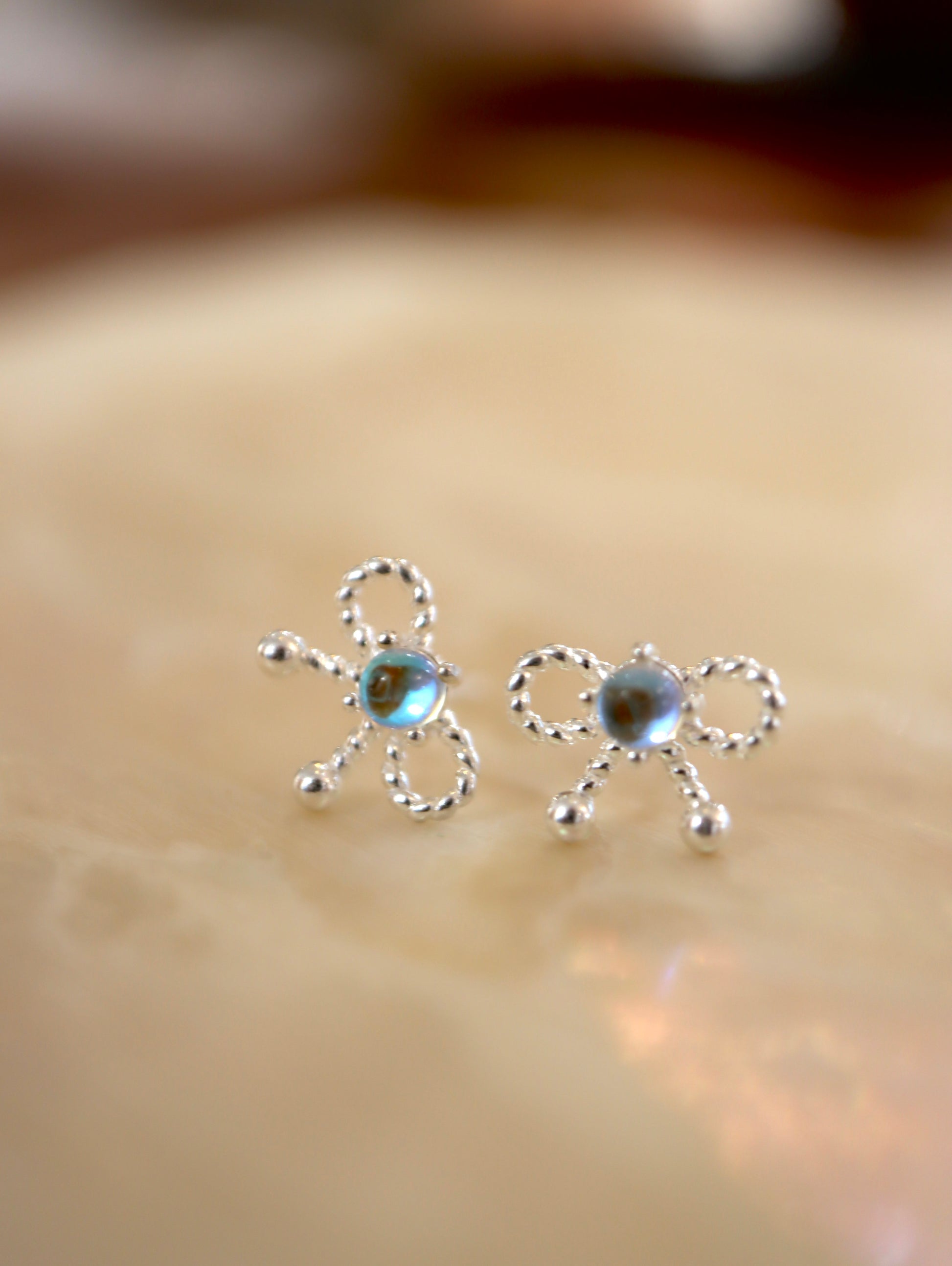 Azure ribbon 925 silver earrings