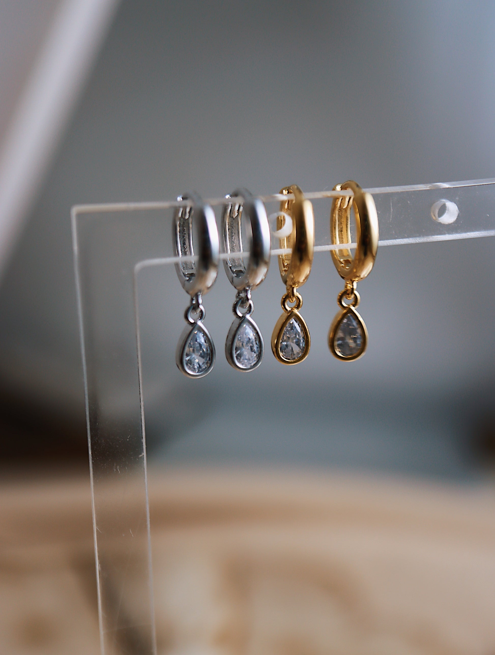 Drop teardrop cz S925 earrings