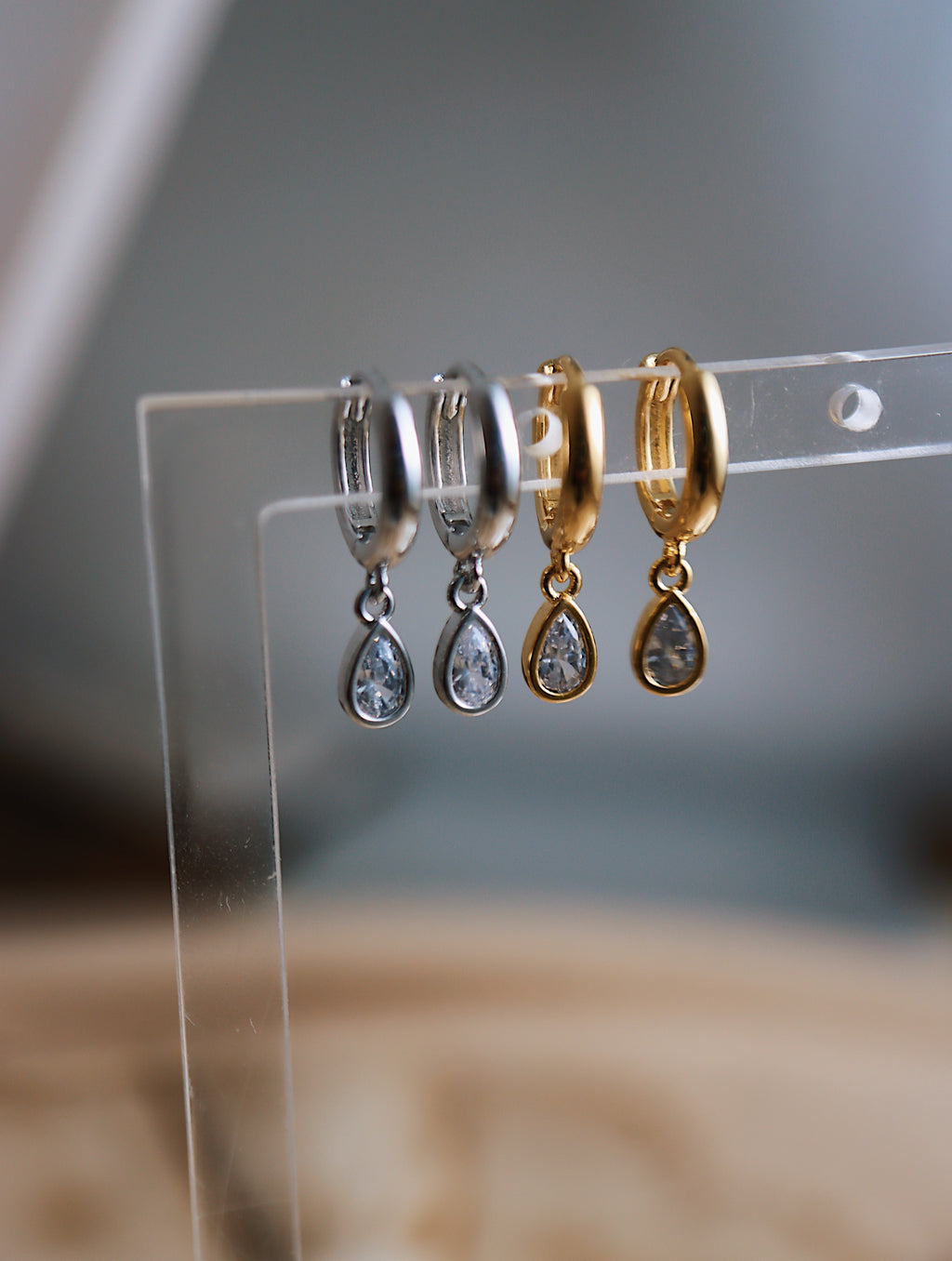 Drop teardrop cz S925 earrings