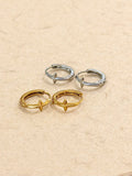 Cross hinged stainless steel earrings