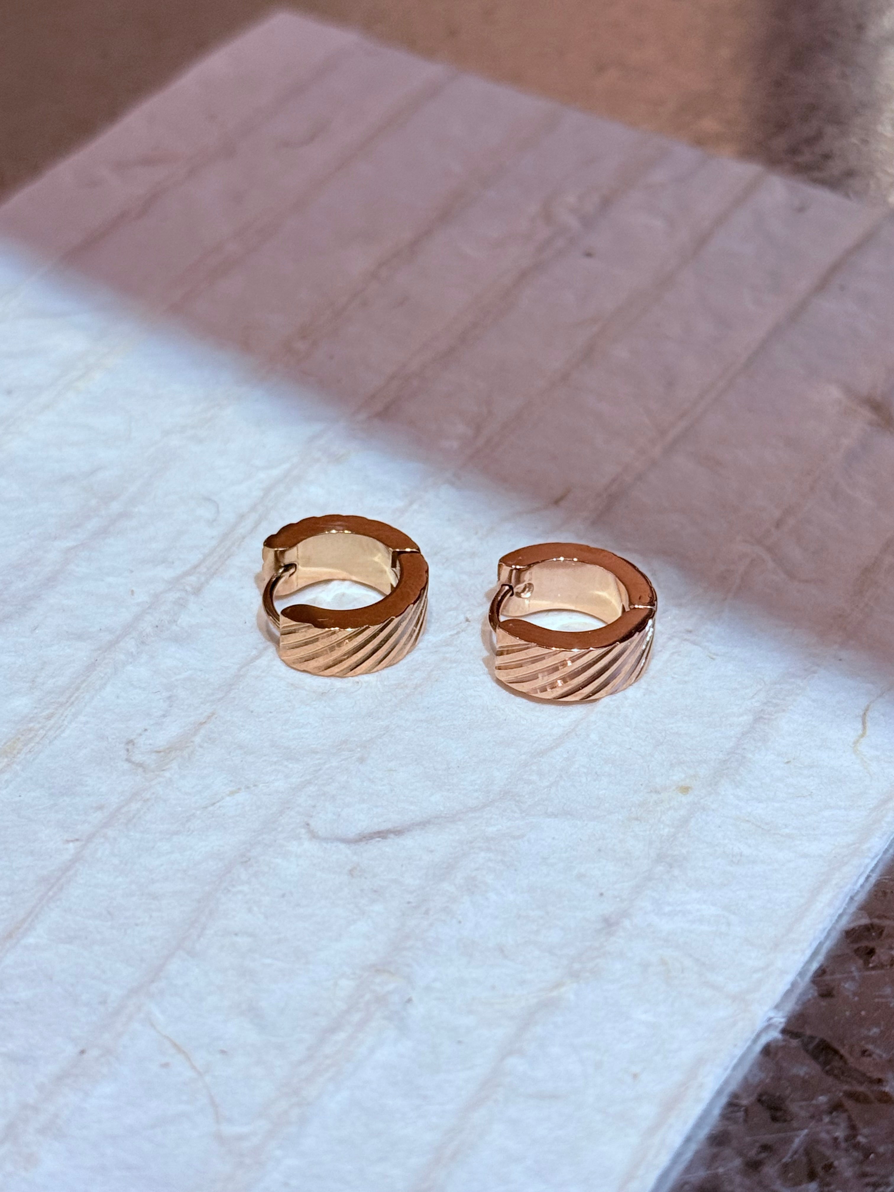 Surgical steel flat hinged hoop earrings