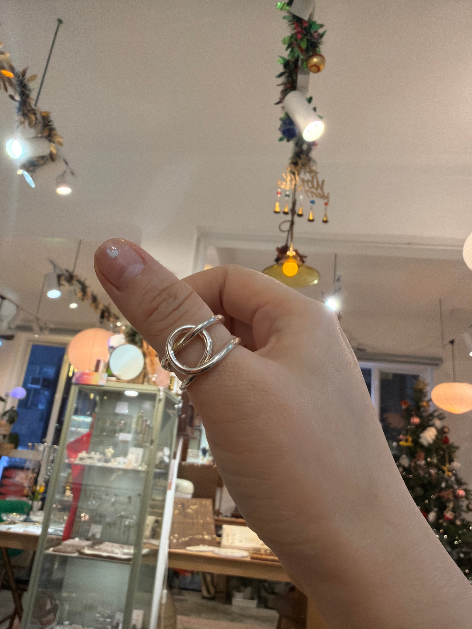 Twisted 925 silver open size ring