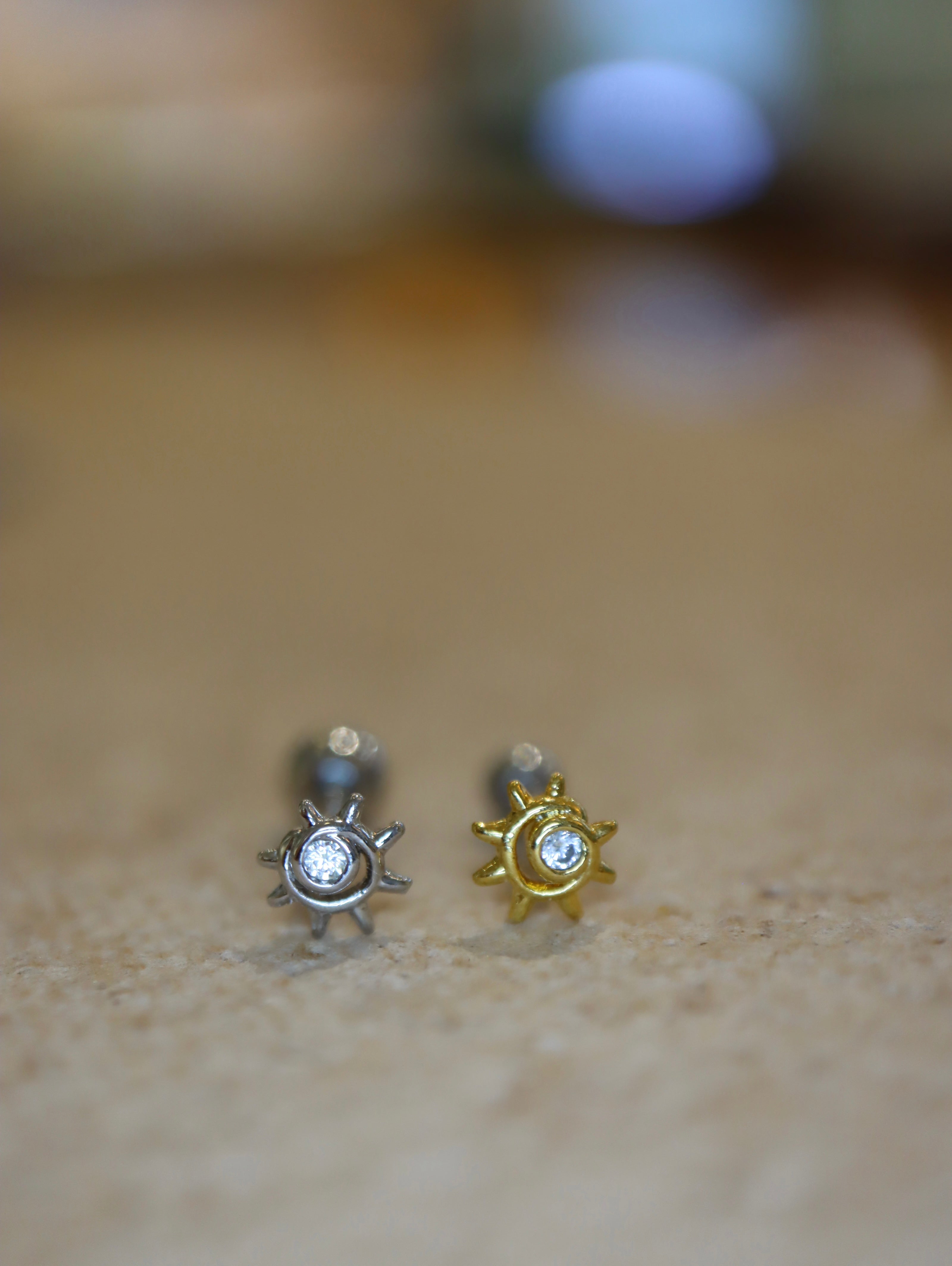 Mini sun ☀️ surgical steel stud piercing earring