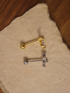 Lyra cz stud piercing 925 silver earring (1pc)