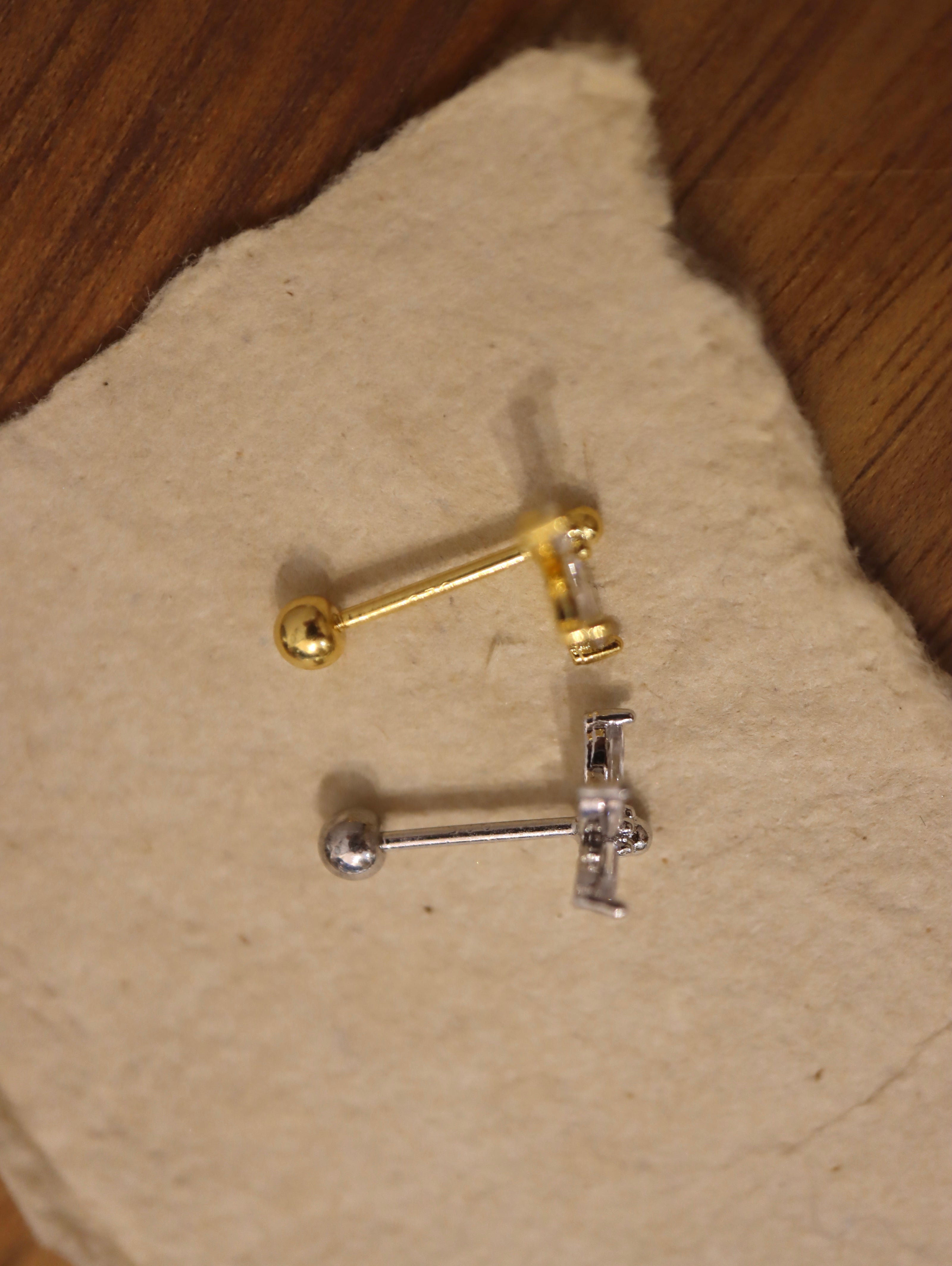 Lyra cz stud piercing 925 silver earring (1pc)