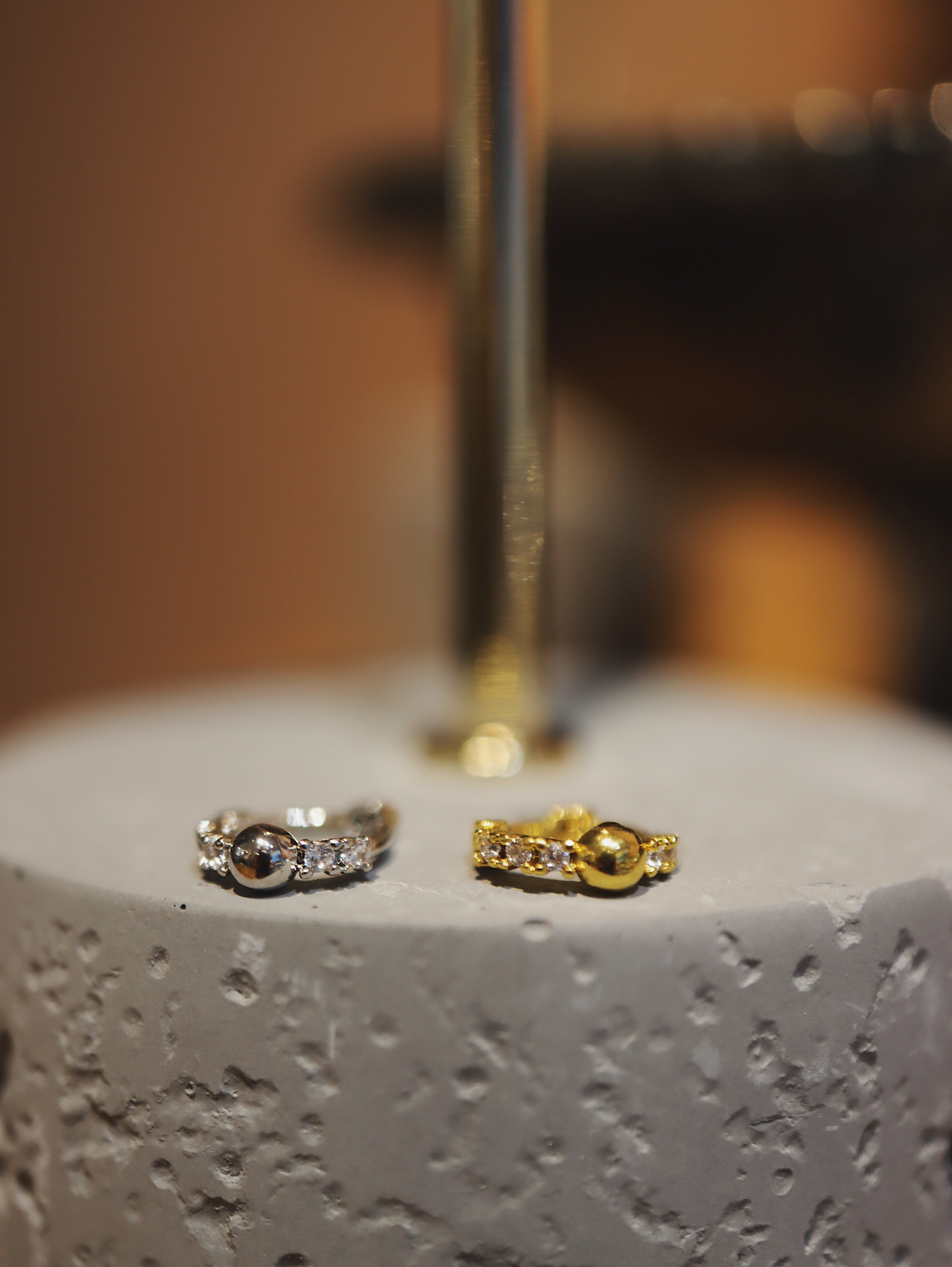 Mini ball stud cz surgical steel earring (1pc)