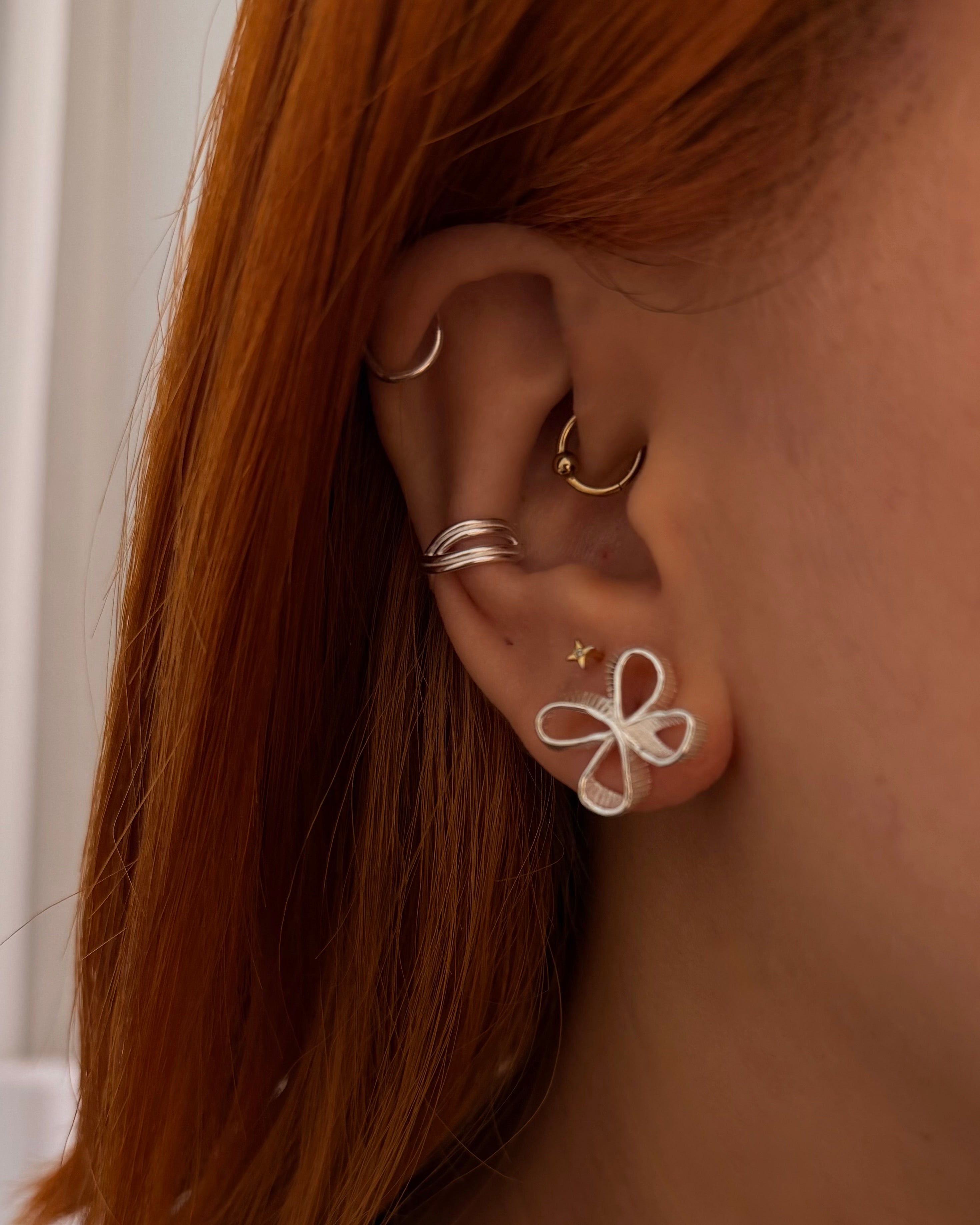 cross 925 silver Earcuff