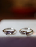 Silver925 cz hinged hoop earrings