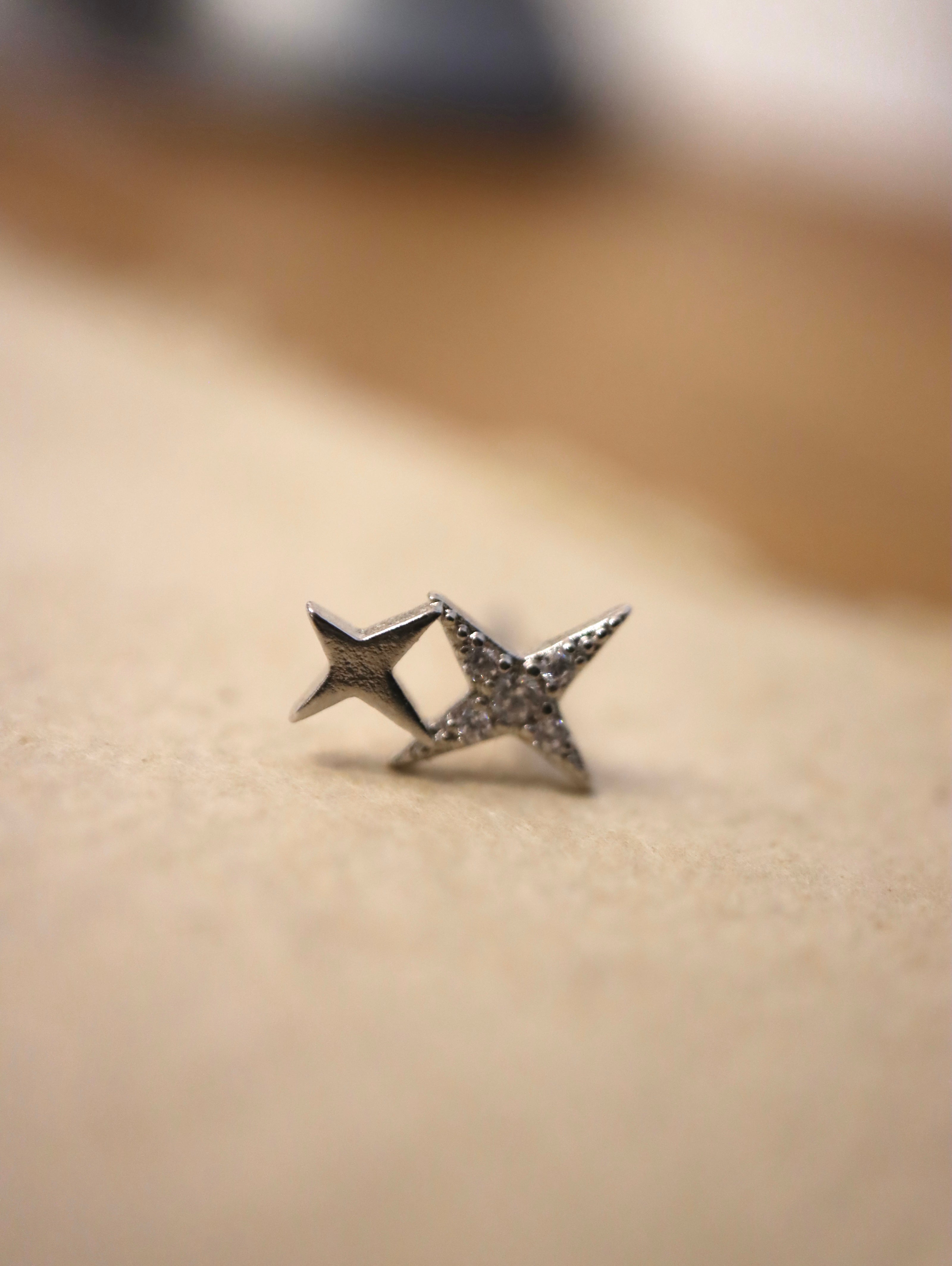 Double star 💫 stud piercing earring (1pc)