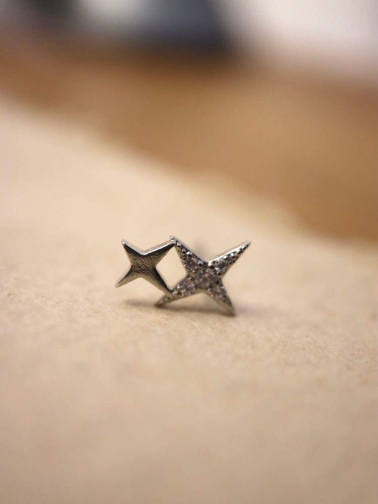 Double star 💫 stud piercing earring (1pc)