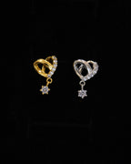 Aria Heart Dangle Stud Piercing Surgical Steel Earring (1pc)