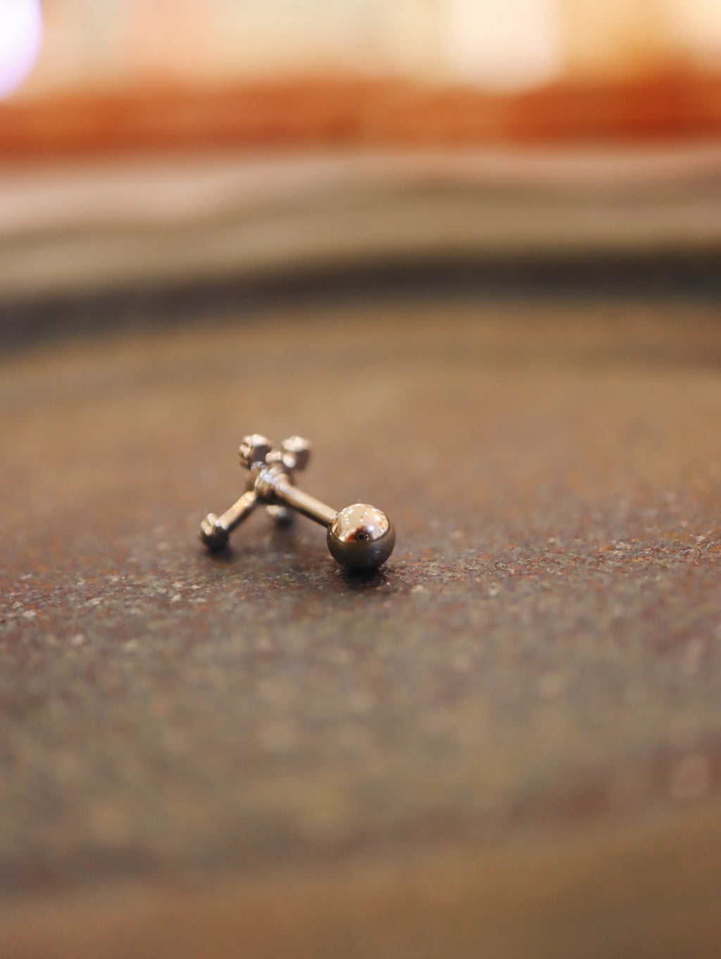 Cross heart surgical steel 316L piercing