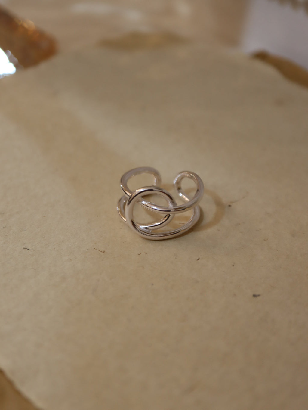 Twisted 925 silver open size ring