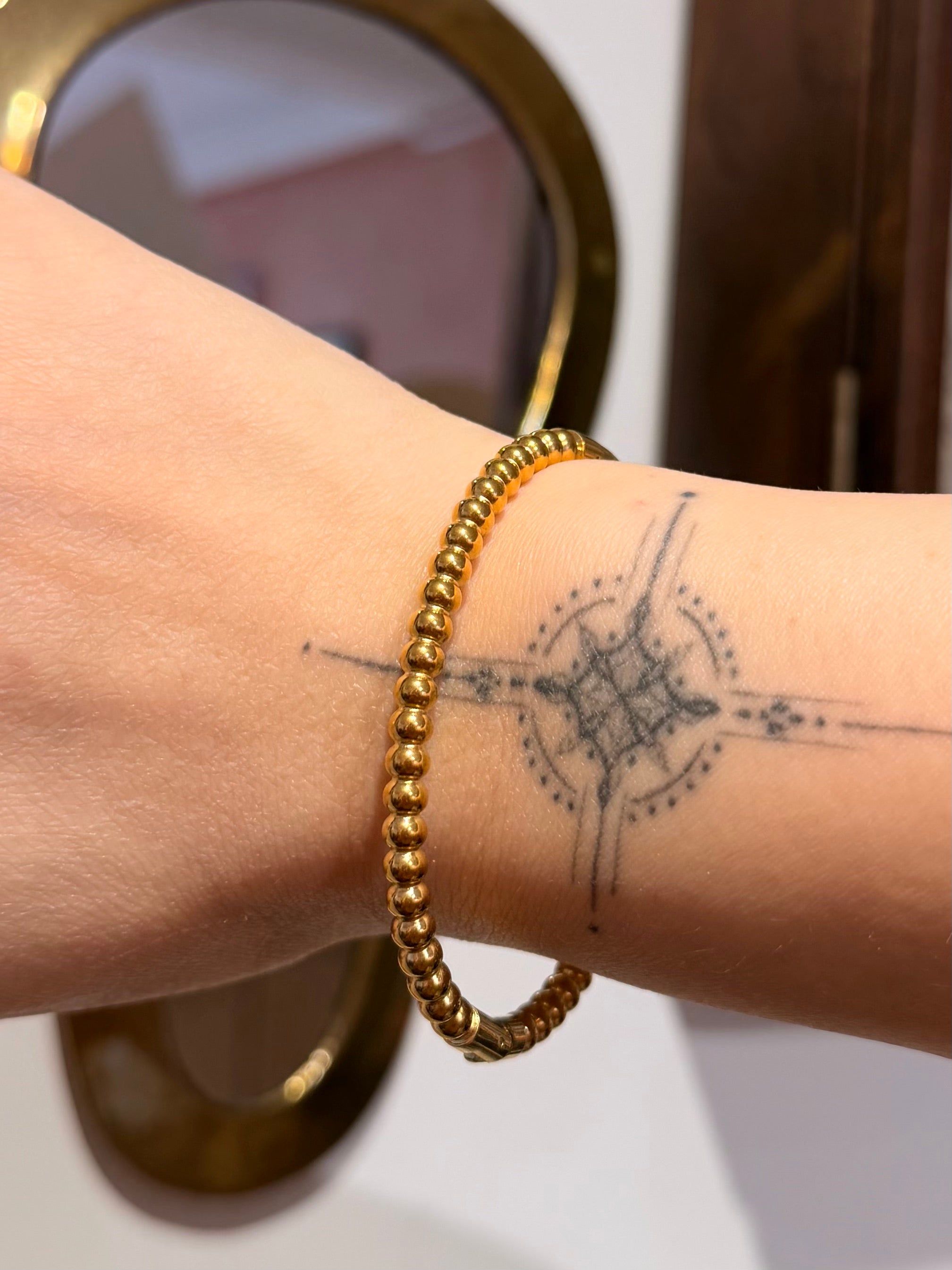 Beaded Hinged Stainless Steel bangle