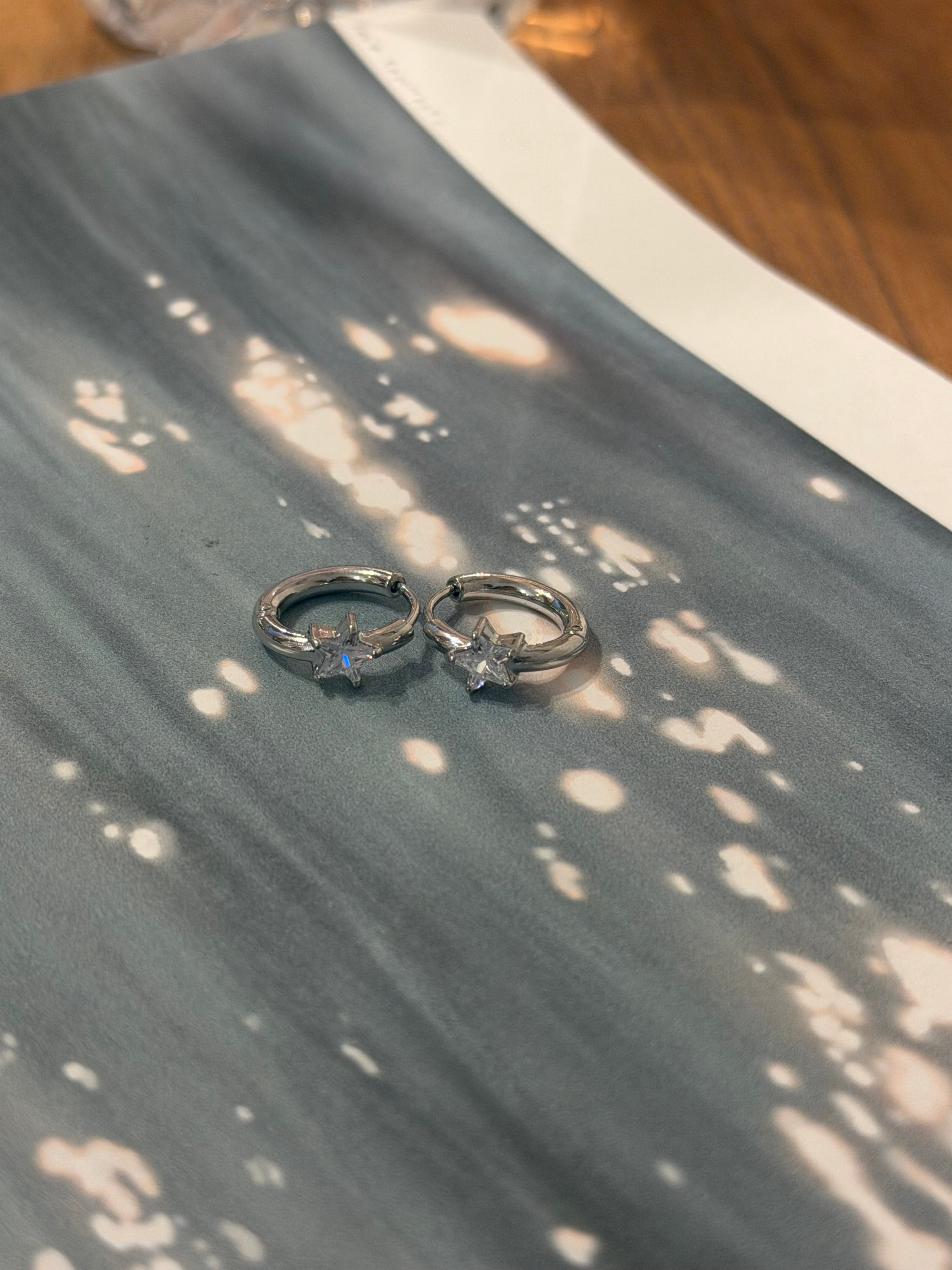 Star hoop stainless steel earrings