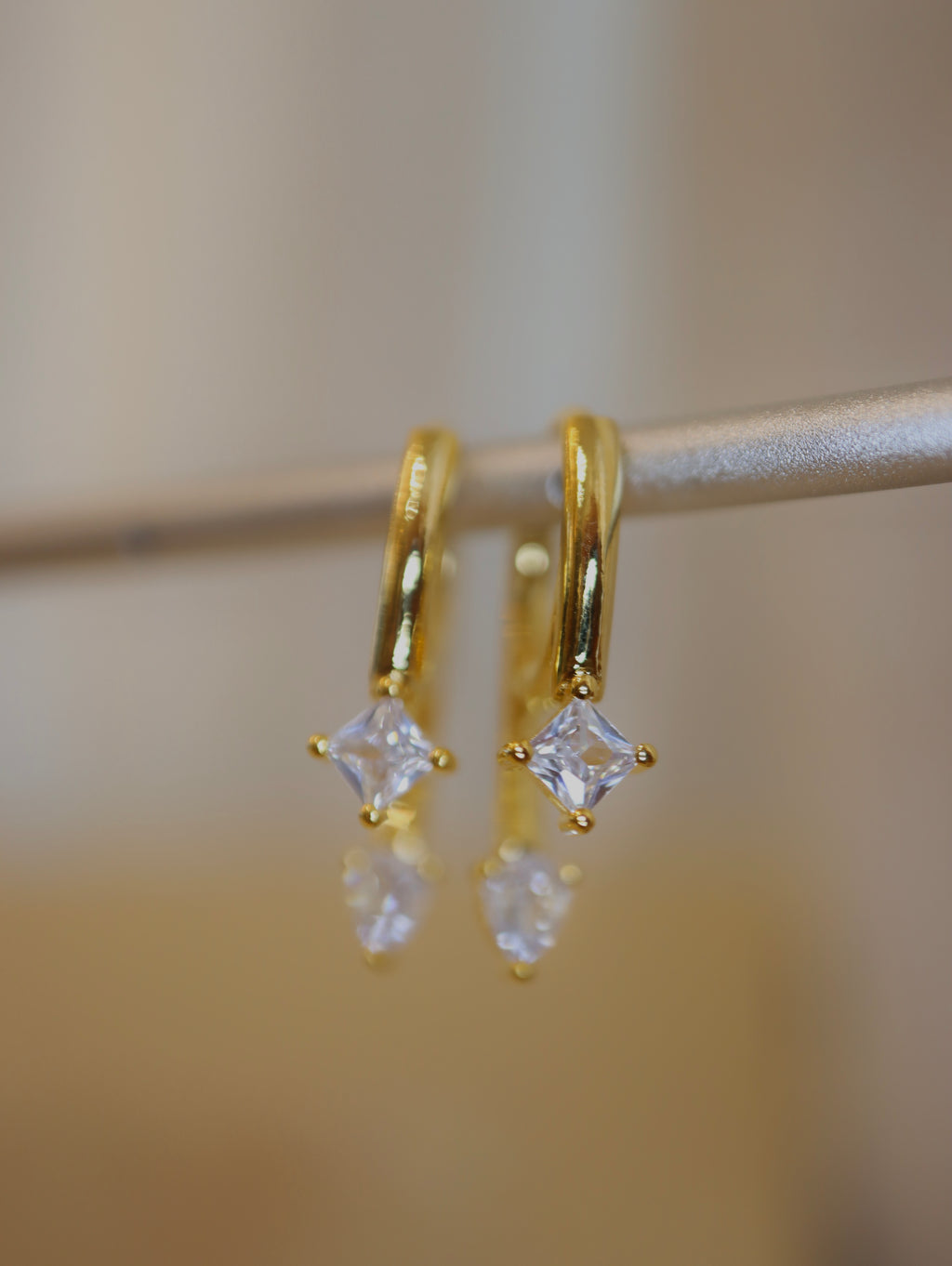 Front & back drop cz earrings