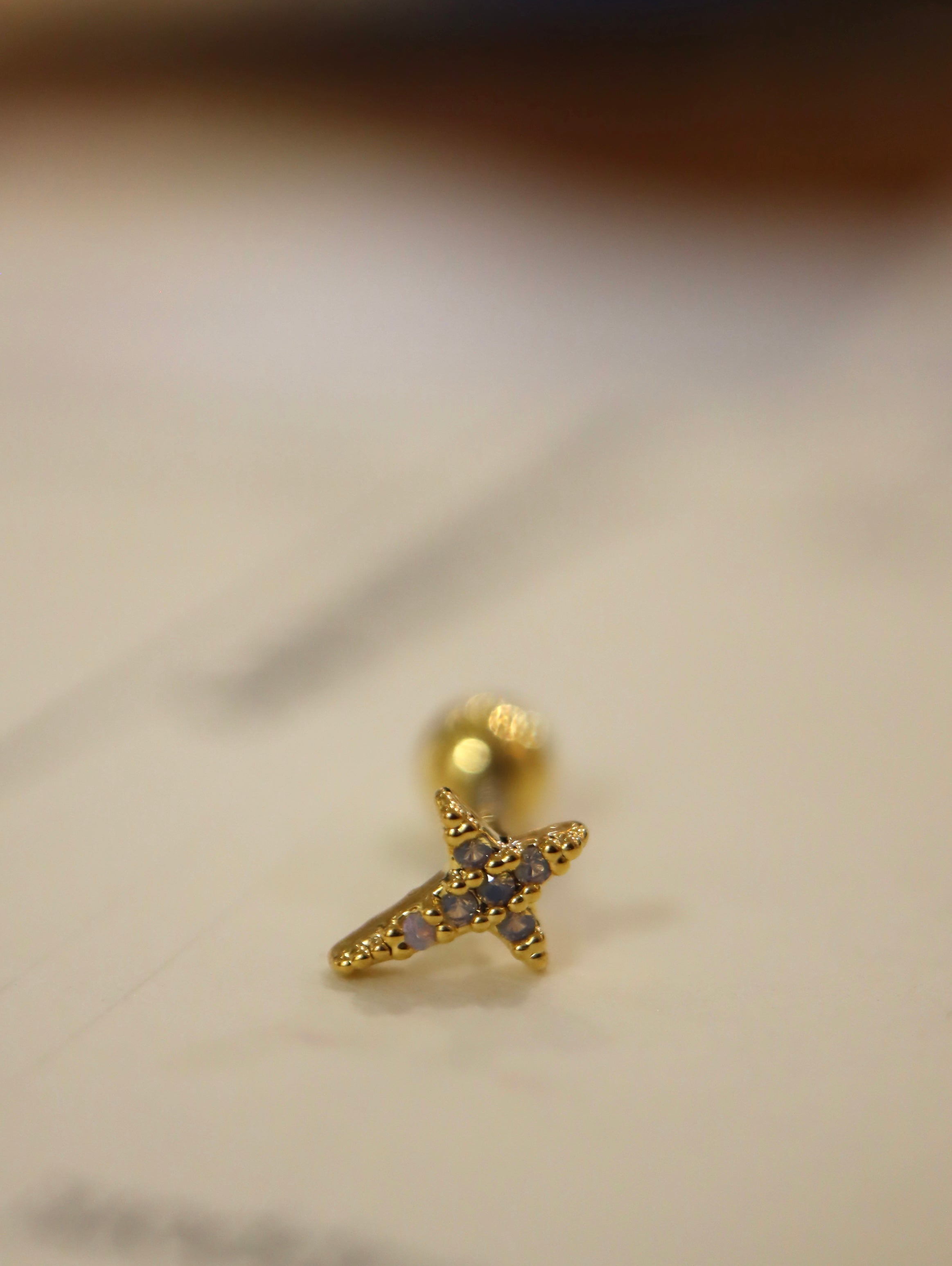 Stella Cross Stud Surgical Steel Piercing (1pc)