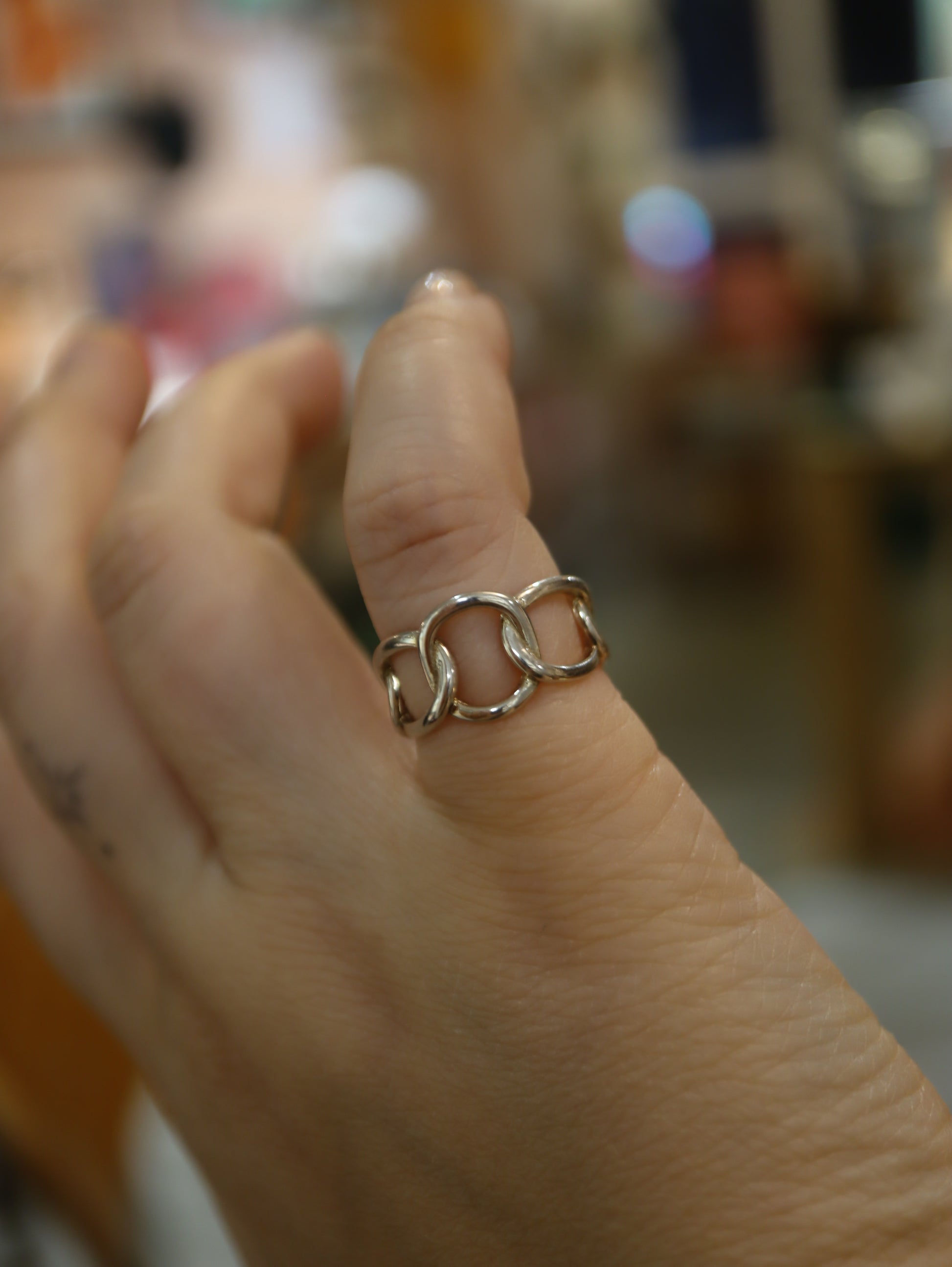 Interlock free size 925 silver ring