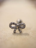 Ribbon cz stud piercing earring (1pc)