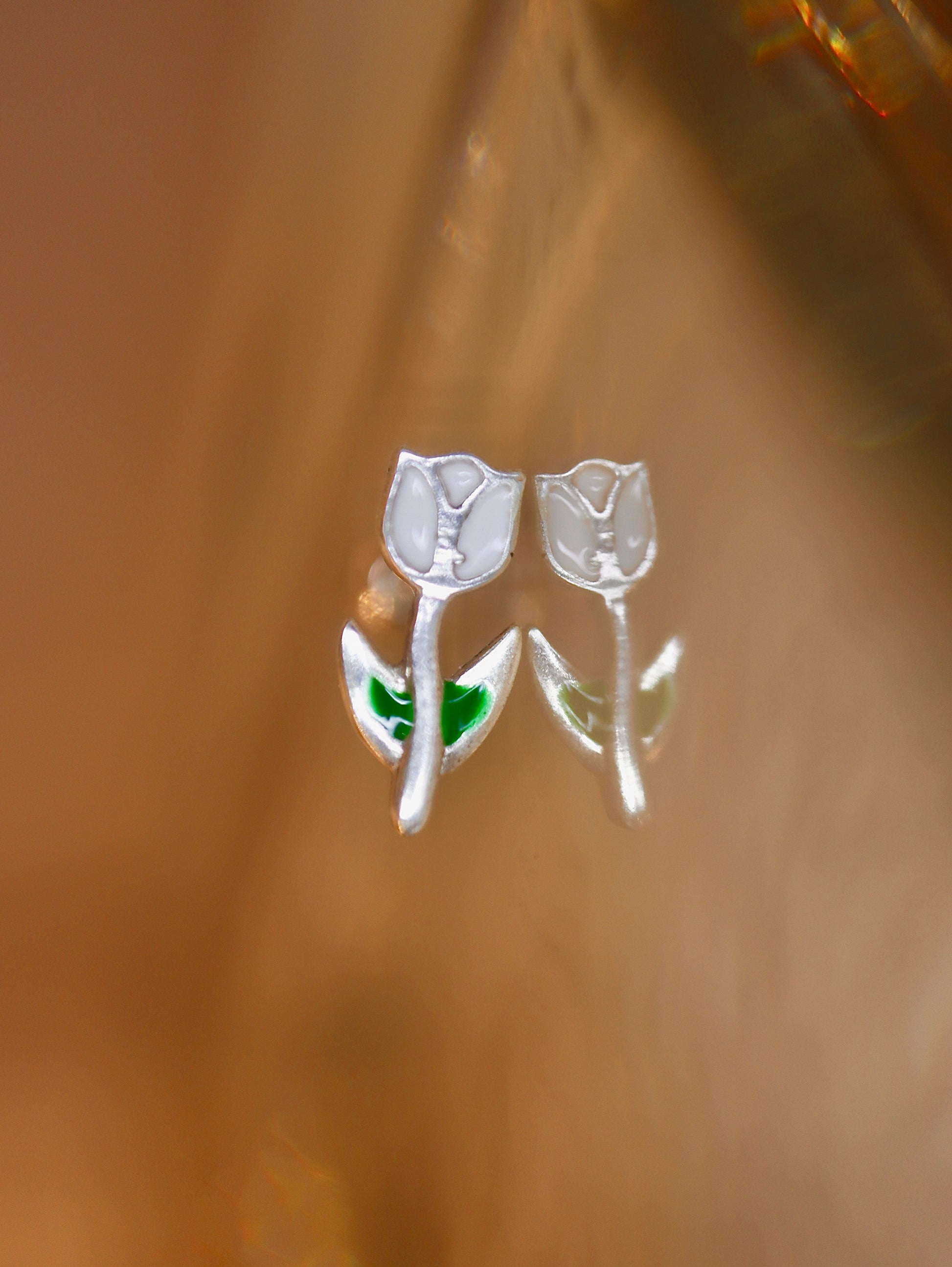 Floral 925 silver piercing earring