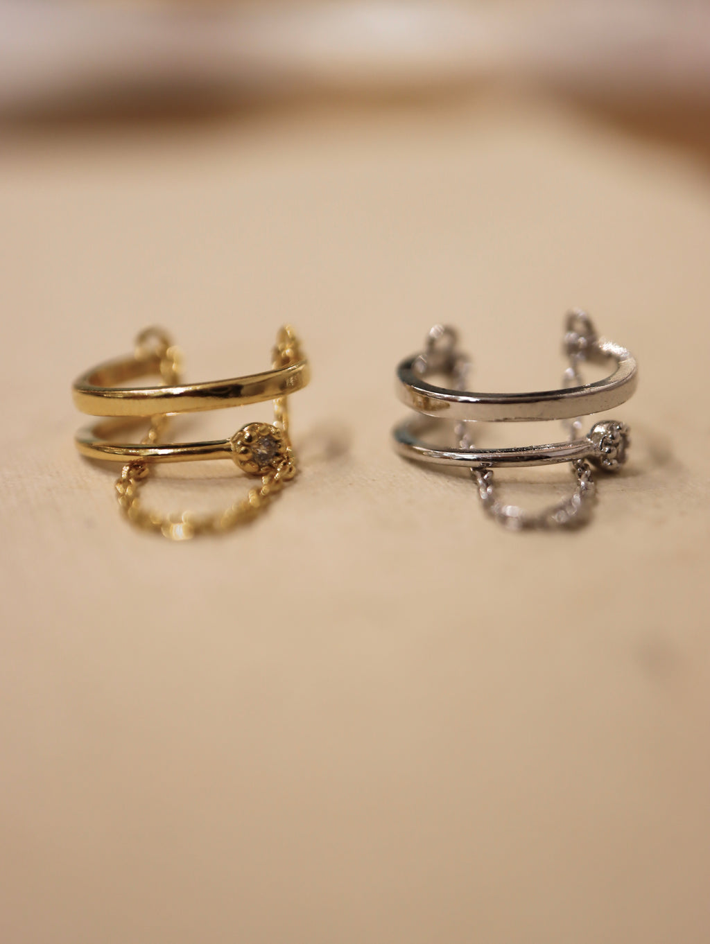 925 silver chain drop Earcuff (1pc)