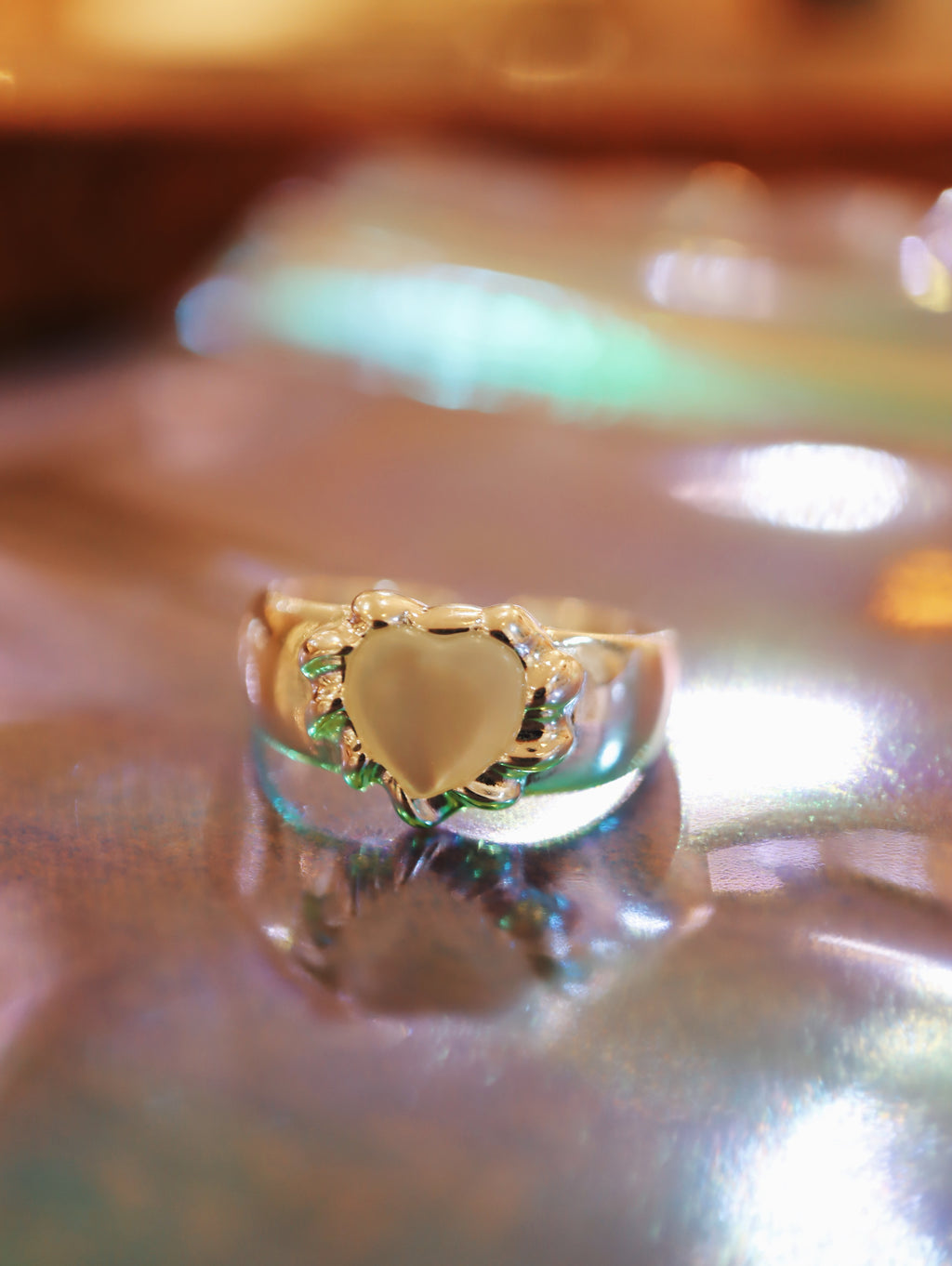 Heart 925 silver open size ring