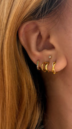 Sparkling cz twisted brass earrings