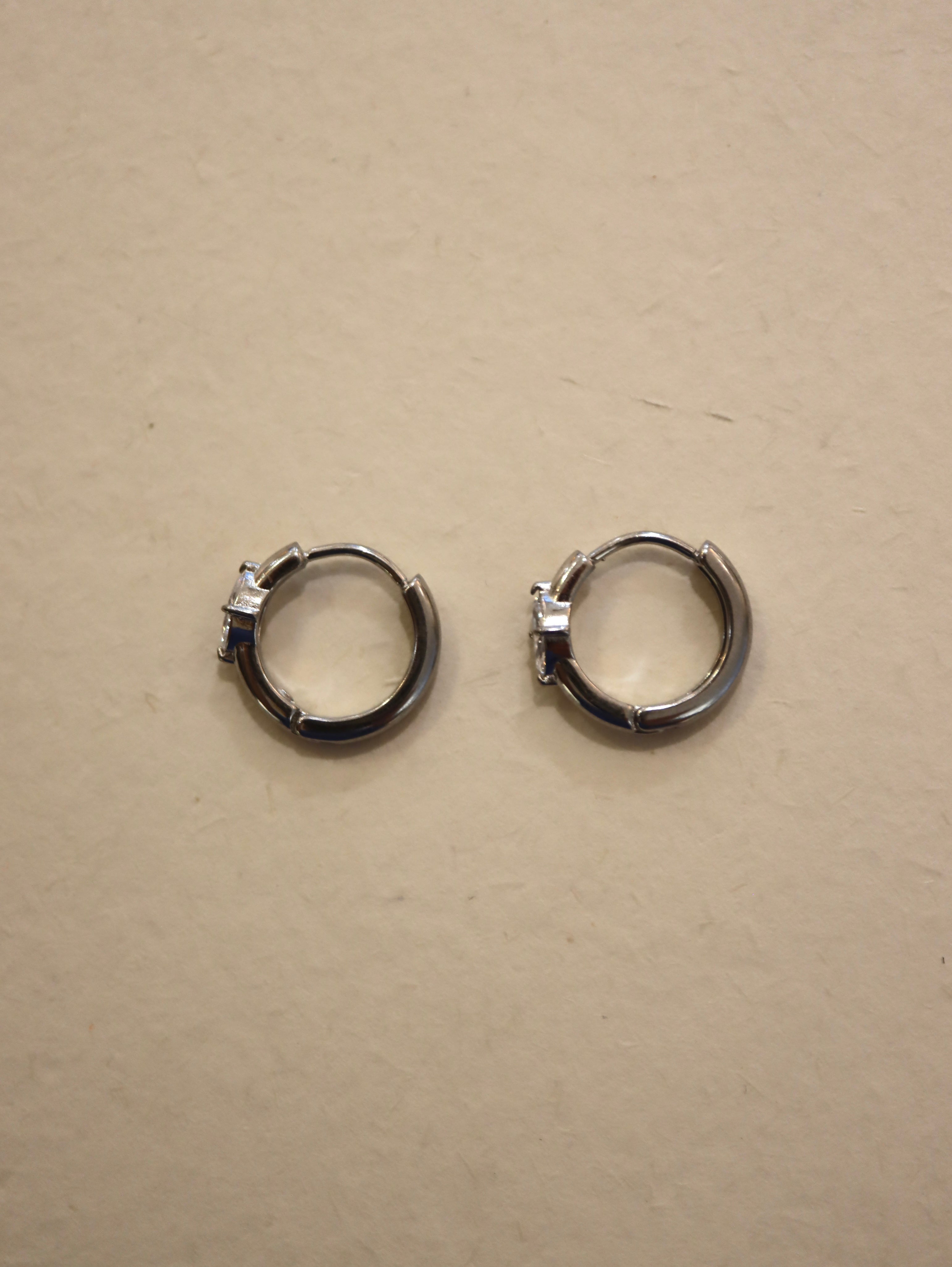 Marquise CZ hoop Stainless Steel Earrings