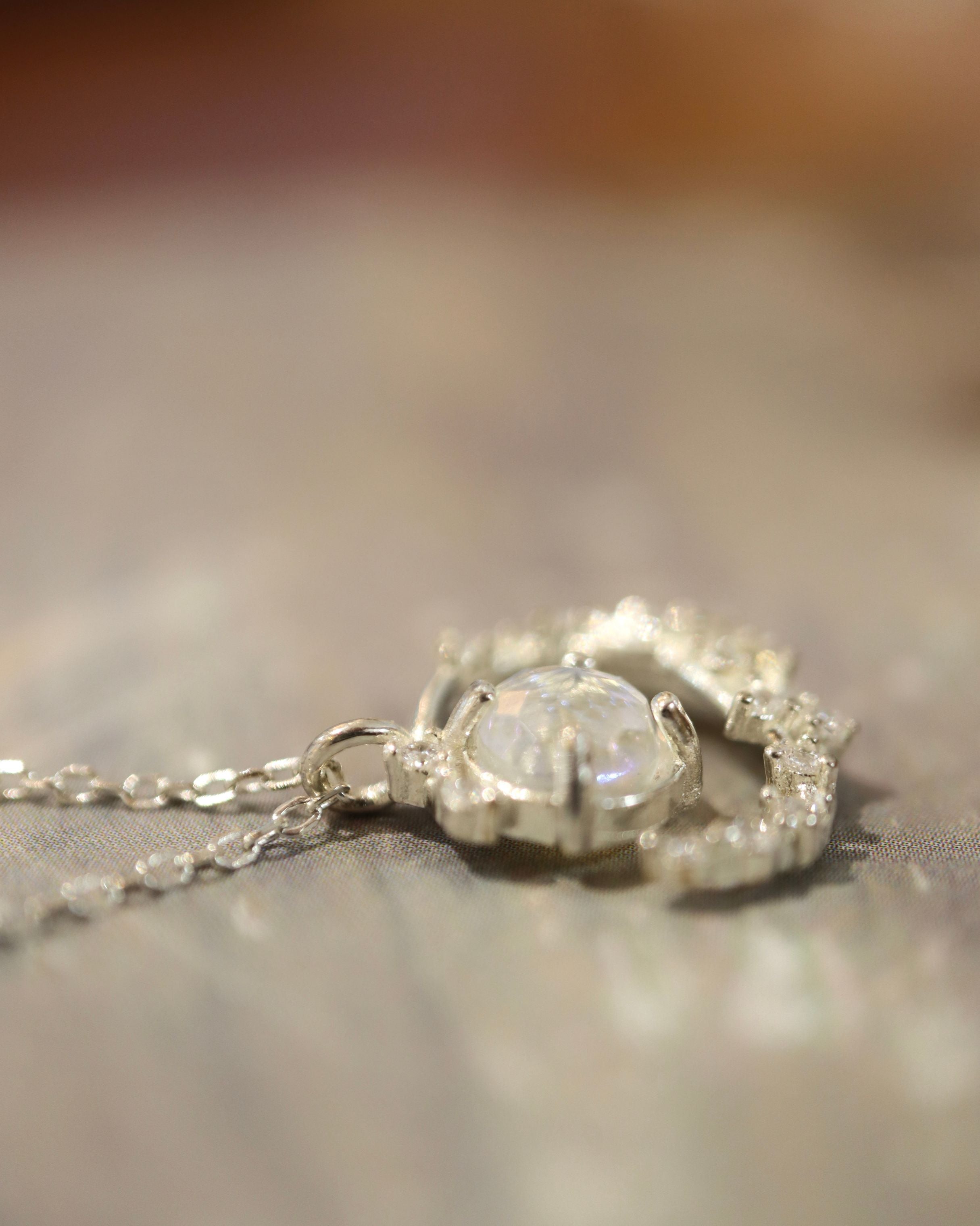 Lucent Crescent 925 Silver Necklace