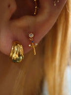 Dangling Sword Charm Stud Surgical Steel Piercing Earring (1pc)