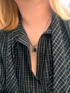 Mono bar pendant stainless steel necklace