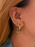Molten Waterdrop Hoop Stainless Steel Earrings