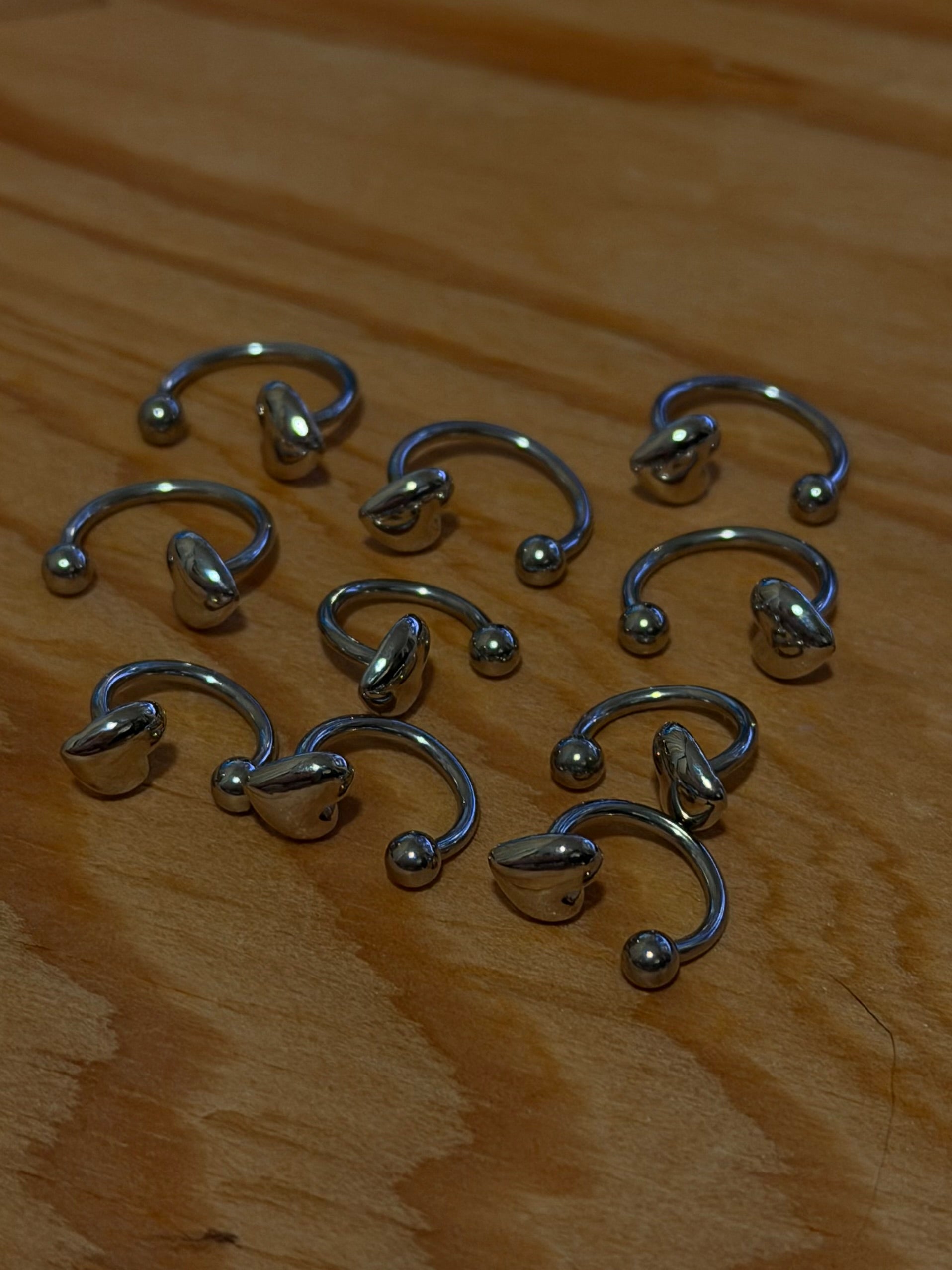 Heart & ball end piercing surgical steel (1pc)