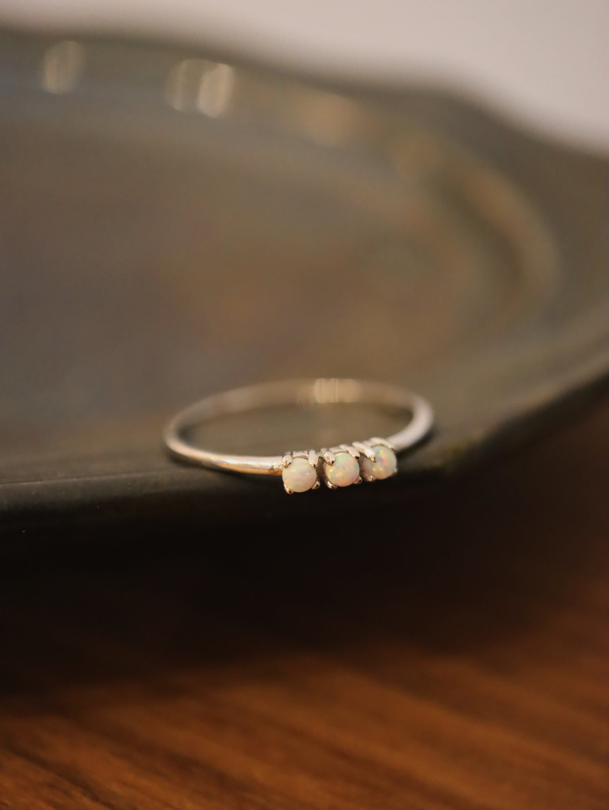 Triple Opal 925 silver ring